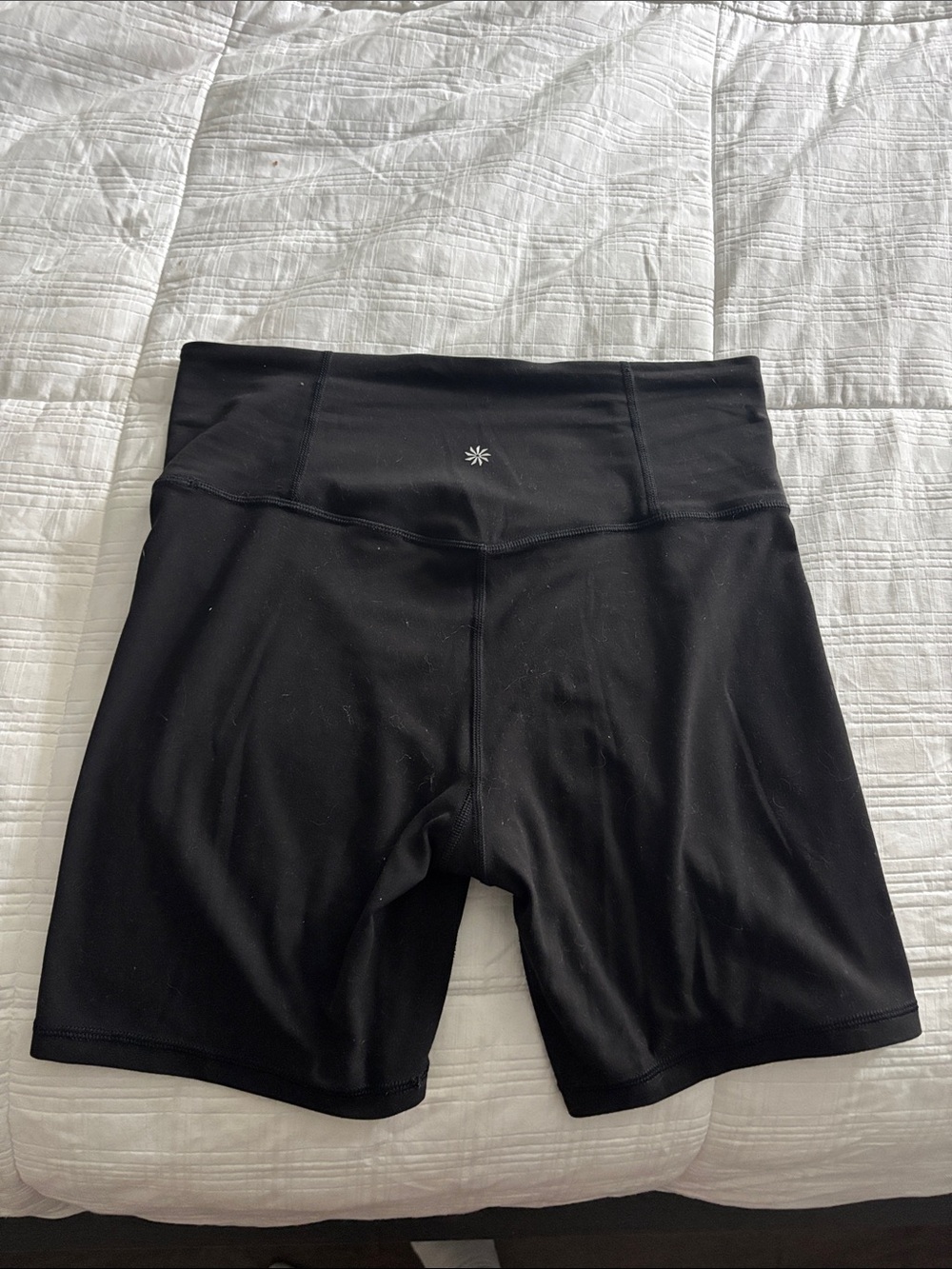 Athleta Elation Black High-Rise Bike Shorts